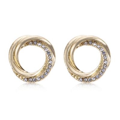 Gold knotted stud earring